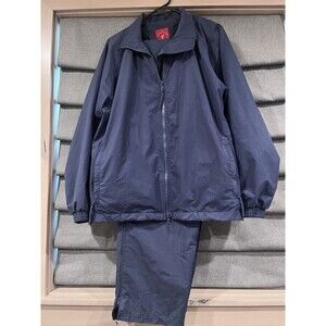 Forrester Womens Packable Golf Rain Suit Large Navy Blue